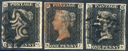 Plate 8 DG, Good To Large Margins Bold Black MC, Slight Crease, KJ Four Margins Red MC, LB Four Margins Black MC. (3) - Other & Unclassified