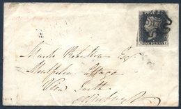 1841 Feb 25th Envelope From Lancaster To Edinburgh Franked Pl.9 DF, Large Margined Example, Portion Of Adjoining Stamp V - Autres & Non Classés