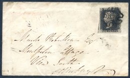 1841 Feb 25th Envelope From Lancaster To Edinburgh Franked Pl.9 DF, Large Margined Example, Portion Of Adjoining Stamp V - Other & Unclassified