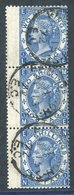 1867-80 2s Deep Blue LE/NE Wing Marginal Vertical Strip Of Three Each Cancelled By A Fenchurch St/Ap.15/72 Cds. SG.119. - Otros & Sin Clasificación