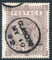 1867 Wmk Maltese Cross £1 Brown Lilac VFU With A Glasgow/May 10th/1892 Boldly Struck Cds, Good Colour & Perfs. SG.129. - Other & Unclassified