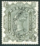 1867-83 Official Reproduction, Wmk Anchor 10s Grey Green Lett BE (SG.135 Variety) Lightly Cancelled By 'Registered/Chari - Other & Unclassified