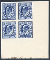 1902 KEVII 1d Blue ECKERLIN PLATE PROOF ESSAYS Printed In 1924 On Ungummed Paper As A Sample In The Hope Of Selling Dr E - Autres & Non Classés