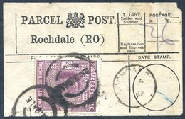 1910 Rochdale Parcel Post Label With 2/6d Dull Purple (chalky) Dated Jan.5.10. Scarce High Value Franking Of SG. 262. - Otros & Sin Clasificación