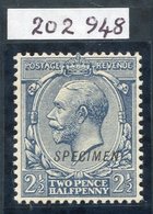 1912 Royal Cypher 2½d Dull Prussian Blue SG.373a Optd SPECIMEN Type 23, UM (very Minor Gum Tone). Rare Unlisted Variety  - Otros & Sin Clasificación