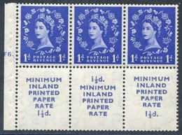 1952 Tudor Crown 1d Se-tenant Booklet Pane With Printed Labels Cyl. F6 Dot, UM With Good Perfs, Spec. SB23. Cat. £650 - Other & Unclassified