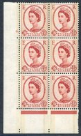 1959 Phosphor Graphite 4½d Chestnut Cyl. 6, Block Of Six, UM SG.609. Cat. £250. - Other & Unclassified