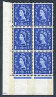 1965 Multiple Crowns Phosphor 1d Ultramarine Cyl. 5 Dot, Block Of Six With 6mm Bands At Left. Spec S23/S23a. Cat. £475.  - Andere & Zonder Classificatie