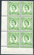 1967 Multiple Crowns Phosphor 'violet Bands' 7d Bright Green Cyl. No 1 Dot UM Block Of Six, Perf. F(L) Variety PHOSPHOR  - Other & Unclassified