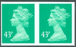 1993 43p Emerald (two Bands) Horizontal Imperf Pair UM, SG.Y171aUM. (2) Cat. £275 - Otros & Sin Clasificación