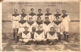 CARTE-PHOTO De L'équipe 1ère De Rugby De L'U.S DACQUOISE 1911-12 (RARE!!). - Dax