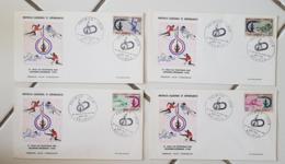 NOUVELLE CALEDONIE Athletisme,  Jeux Du Pacifique Sud, Yvert N° 332/35 FDC, Enveloppes 1 Er Jour. - Atletiek