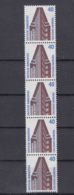 Germany 1988 Marken Rollen Mi#1379 5er Streifen, One Stamp With Numeration Backside, Mint Never Hinged Strip Of Five - Ungebraucht