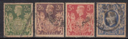 2v Perfins / Perfin, Great Britain Used KG VI Great Britain, GB George 1939 - Perforiert/Gezähnt