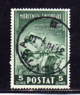 ALBANIA 1943 PRO OPERE ANTI TUBERCOLARI ANTITUBERCOLARI TUBERCOLOSI TUBERCULOSIS 5q + 5q USATO USED OBLITERE' - Albanië