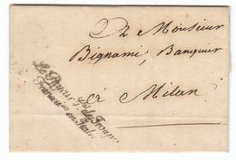 France Italie Italia 1813 'Le Payeur Gal Des Troupes Francaises En Italie' Royaume D'Italie Milan Milano (s113) - Army Postmarks (before 1900)