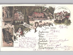 Hohnstein Sächs. Schweiz Polenzthal Farbelitho Gebr. Metz 1902 - Hohnstein (Sächs. Schweiz)