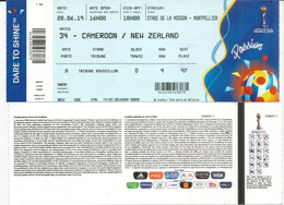 WOMENS WORLD CUP FOOTBALL.2019.CAMEROON.NEW ZEALAND Stade De La Mosson.Montpellier 20 June 2019. Ticket In New Condition - Lettres & Documents