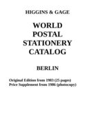 Higgins & Gage WORLD POSTAL STATIONERY CATALOG BERLIN - Germania