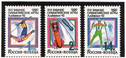 Russia.1992 WOGames Albertville '92. 3v: 14k, 1R, 2R  Michel # 220-22 - Nuevos