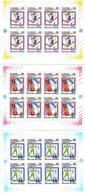 Russia.1992 WOG Albertville'92. 3 Sheetlets, Each Of 8 - Neufs