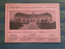 F13 - 94 - Cachan - Le Foyer Des P.T.T. - Carte De Souscripteur En Faveur De L'Oeuvre - 1938 - Cachan