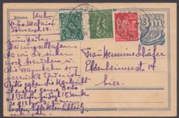 P 150, Bedarfs-Ortskarte "München", 1923, Pass. Zusatzfrankatur - Postcards