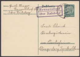P 226 I, Bedarf, Landpost "Rennersdorf über Radeberg", 1935 - Postkarten