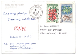 Carte Pub Ionyl Biomarine  Madagascar Tanarive Fileuses - Storia Postale