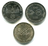 4766 - DDR - 3 Verschiedene Medaillen - Thema: Brandenburg Und Leipzig - Monedas Elongadas (elongated Coins)