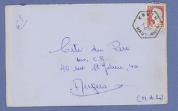 KRUTH Haut Rhin  Lettre Entière 1263 Marianne 25c Decaris  Ob 4 4 1961  Hexagone Agence Postale  Lautier F7 - Handstempel