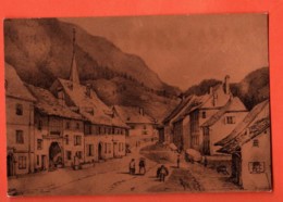 PEPC-22 Litho Moutier Dessin D'un Artiste Anglais Le Village Au Débu Du XIXème Siècle. Non Circulé - Moutier