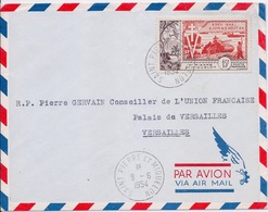 SAINT PIERRE ET MIQUELON - LETTRE PAR AVION TIMBRE LIBERATION 1954 - Cartas & Documentos