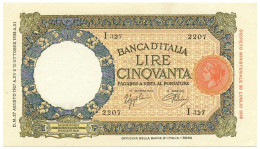 50 LIRE CAPRANESI LUPA CAPITOLINA MARGINE LARGO FASCIO ROMA 27/08/1937 SUP- - Otros