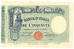 50 LIRE BARBETTI GRANDE L MATRICE LATERALE TESTINA FASCIO 08/09/1926 SPL+ - Regno D'Italia – Autres