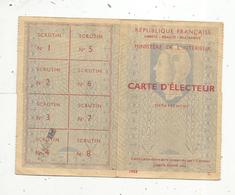 Carte D'électeur,ville De Bordeaux , Gironde , Place Du XI Novembre ,  école De Garçons ,1958  ,  2 Scans - Non Classés