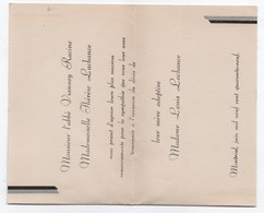 Carton De Remerciements Suite à Décès/ CANADA/Abbé Vianney RACINE Et Thérèse LACHANCE/Montréal/1949      FPD115 - Esquela