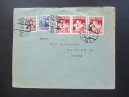 Österreich 1937 MiF Volkstrachten Und 3x Nr. 638 Muttertag Graz 6 - Wohlen In Der Schweiz. Auslandsbrief - Covers & Documents