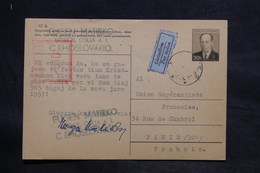 TCHÉCOSLOVAQUIE - Entier Postal De Kosice Pour Paris En 1956 - L 33785 - Cartes Postales