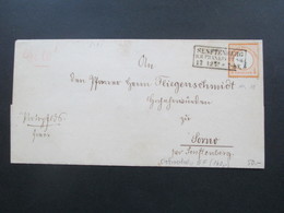 DR Brustschild Großer Brustschild Ortsbrief Nr. 18 EF Ra 3 Senftenberg R.B. Frankfurt 17.12. Mit Ak Stempel - Brieven En Documenten