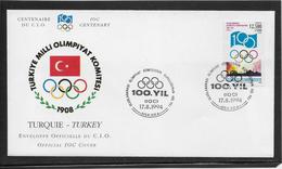 Thème Jeux Olympiques - Centenaire Du C.I.O. 1994 - Sports - Enveloppe - Autres & Non Classés