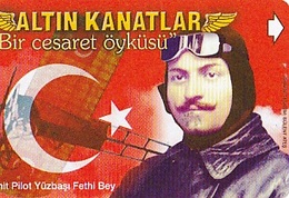 TURQUIE Carte Magnétique  Alcatel    Altin Kanatlar - Captain Fethi Bey   60 Unités De 05.2001 - Armee