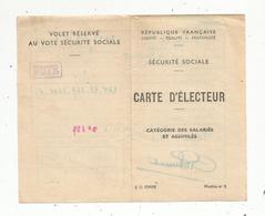 Carte D'électeur , Sécurité Sociale ,éts Betts & Blanchard ,FLOIRAC ,  1955 ,  2 Scans - Non Classés
