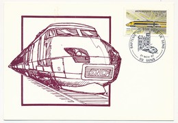 FRANCE - Carte - 2,10F TGV Postal - Cachet Temporaire Baptème Du TGV Ville De Sens -89 SENS 1987 - Treinen