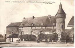 N°73898 -cpa Monts Sur Guesnes -le Château Le Monument Aux Morts Et L'église- - Monts Sur Guesnes