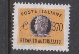 Italy Republic AD 18 1990 Authorized Delivery Stamp 370 Lire ,mint Never  Hinged - Colis-concession
