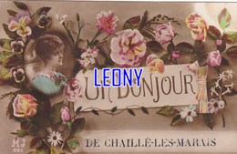 CPSM 9X14 De CHAILLE LES MARAIS   (85) - " UN BONJOUR " - FLEURS - Chaille Les Marais