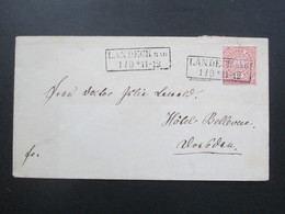 Altdeutschland NDP 1869 Nr. 16 EF Stempel Ra 2 Landeck Bad 1 / 9 An Das Hotel Bellevue - Briefe U. Dokumente