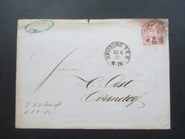 Altdeutschland NDP 1870 Nr. 16 EF Stempel K1 Hamburg P.E. 2 Brief Nach Otterndorf Mit Ak K2 Otterndorf - Brieven En Documenten