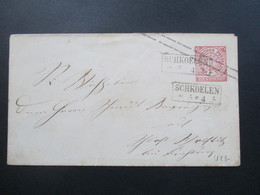 Altdeutschland NDP 1868 GA Umschlag U1 Ab Stempel Ra2 Schkoelen (2x) Rückseitig Ak Stempel Und Ausgabe - Interi Postali